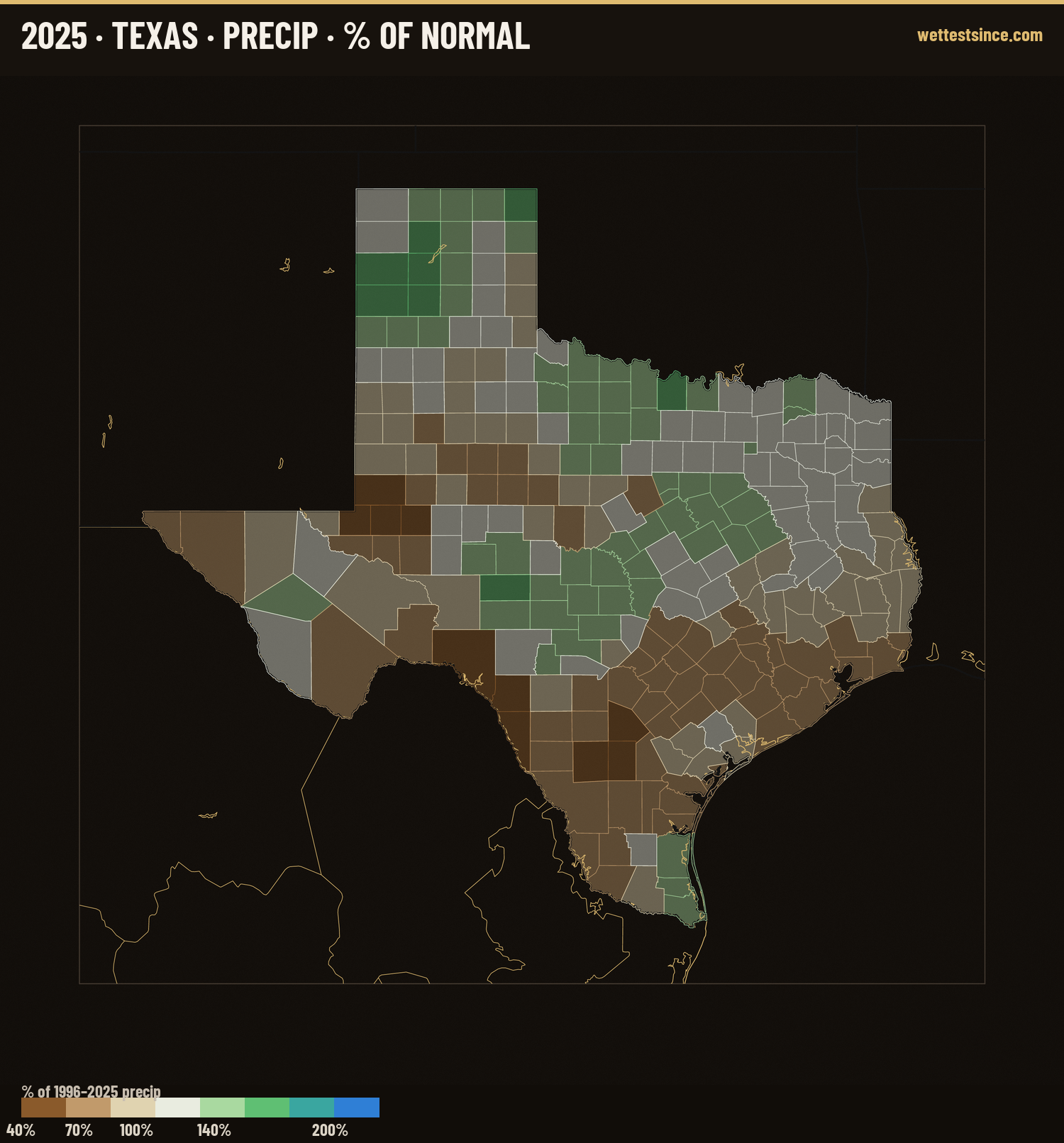 Where 2025 Ran Wet &amp; Dry
